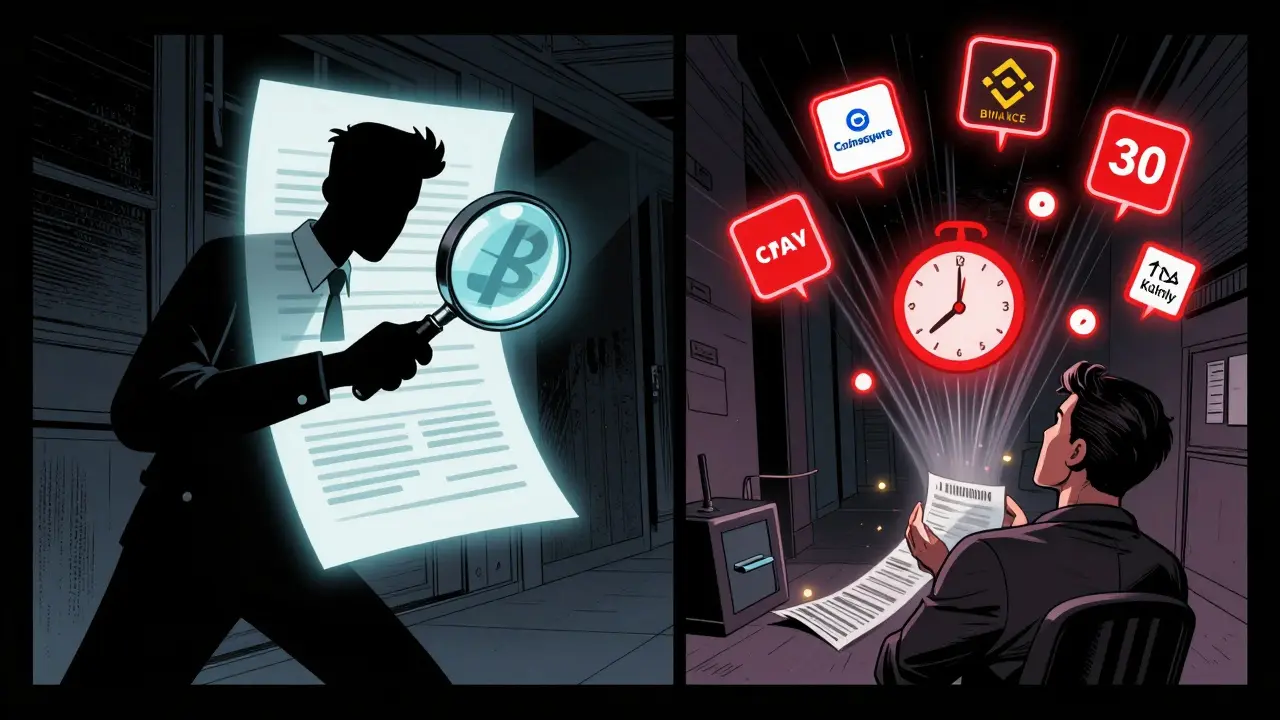 CRA auditor exposing crypto tax evasion with blockchain ledger and vanishing home equity