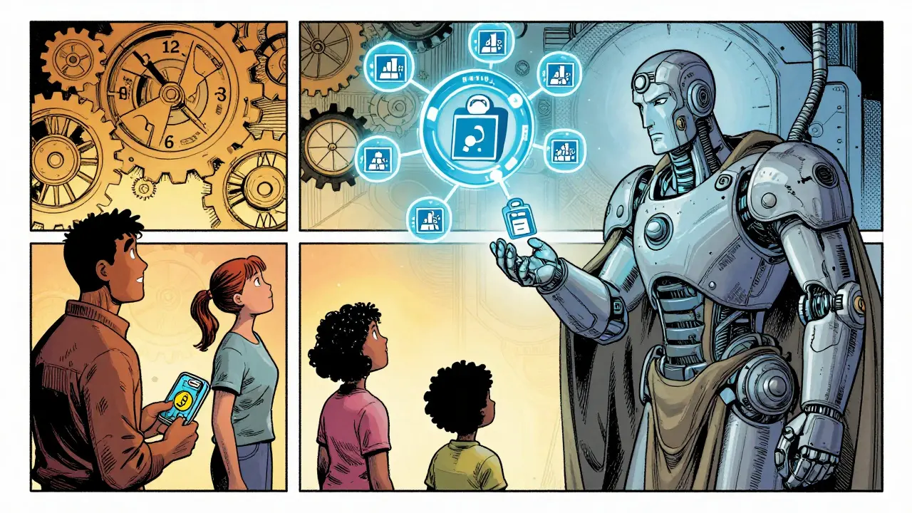 Mechanical oracle guardian facilitating asset inheritance.