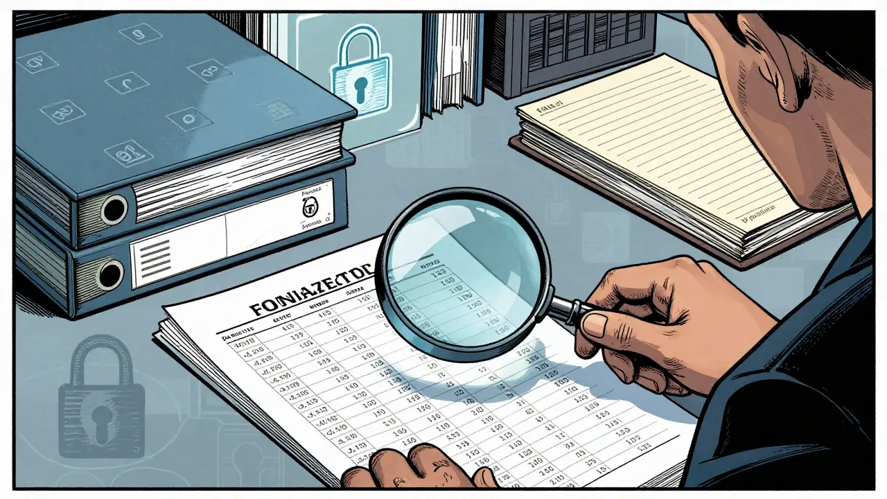 Illustration of a person meticulously organizing crypto transaction records for tax compliance.
