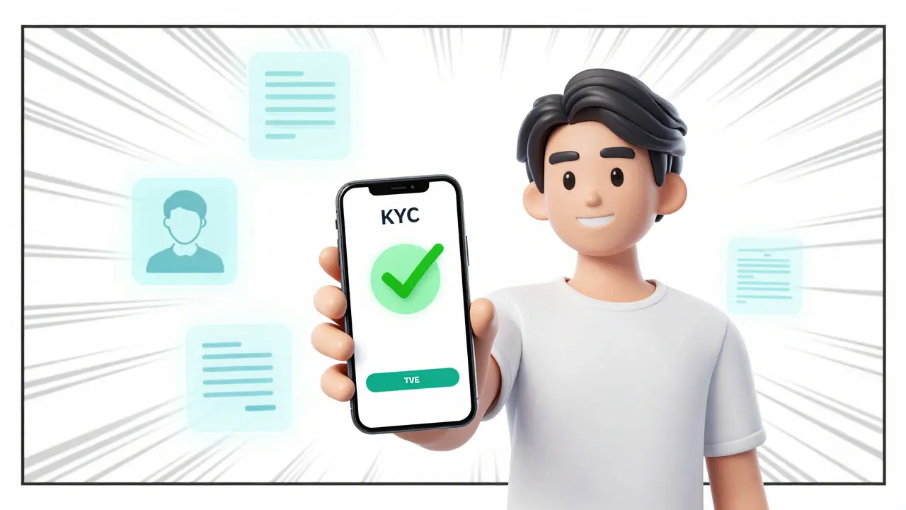User easily completing facial verification on mobile device