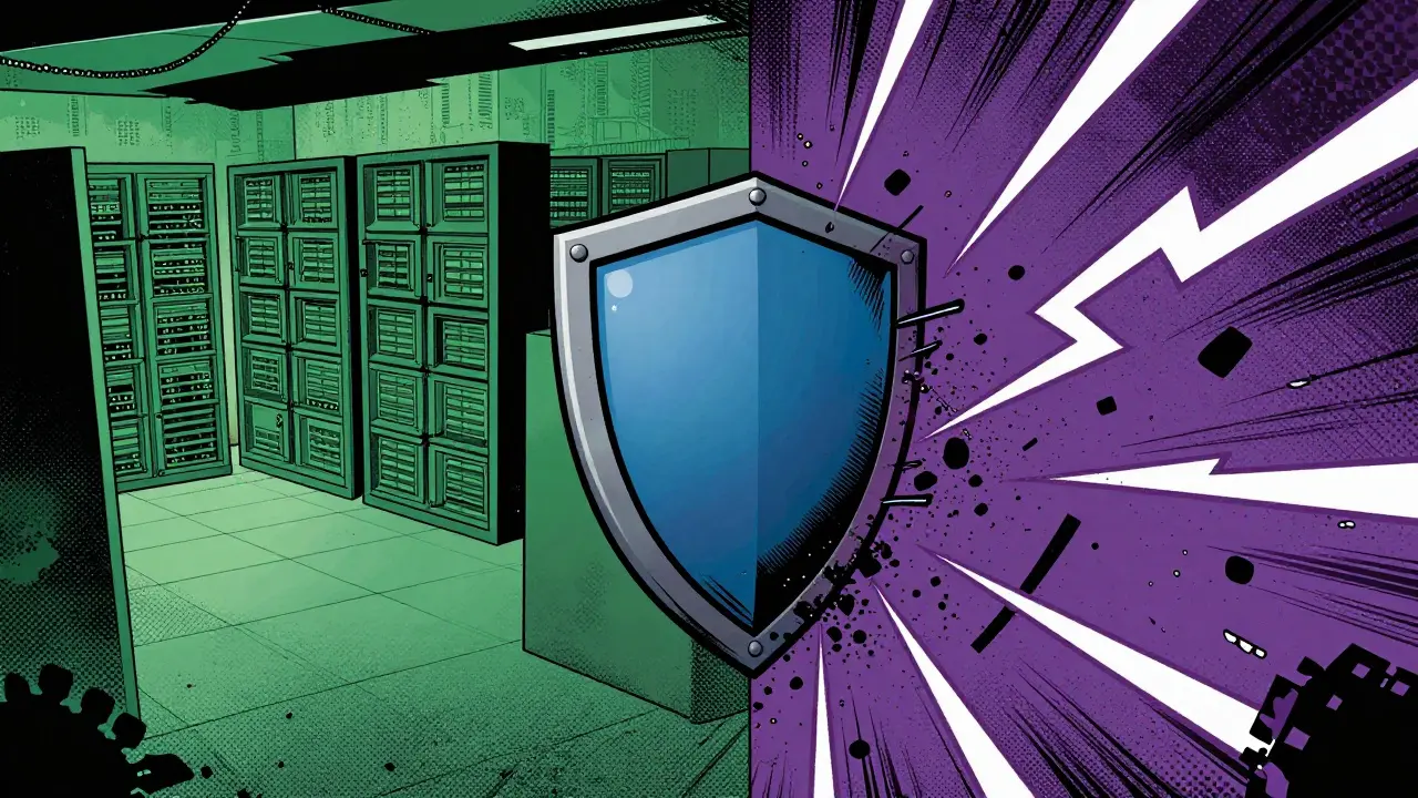 A digital firewall shields servers from a storm of malicious code