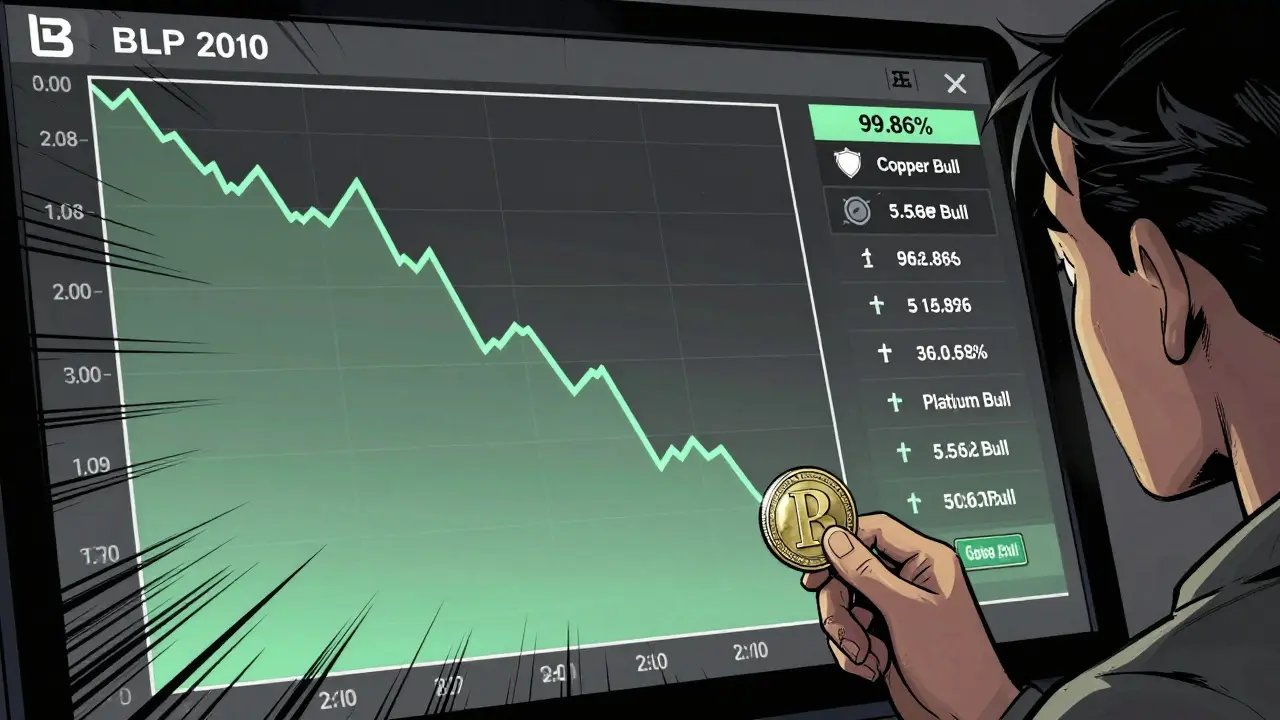 Crashing BLP token chart and tier system illustration