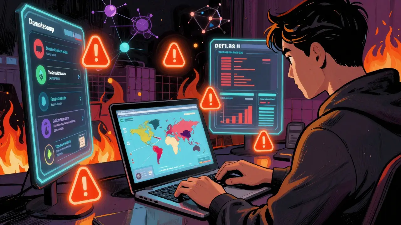 Trader using VPN to access banned DeFi platforms