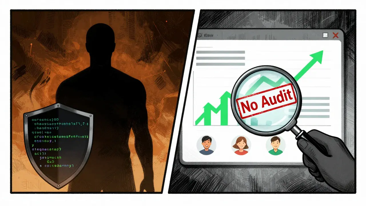 Split view of anonymous team security risks versus gamified user dashboard
