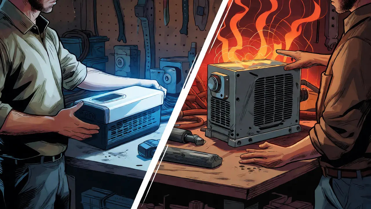 Comparison of quiet hydro-cooled vs loud air-cooled mining units