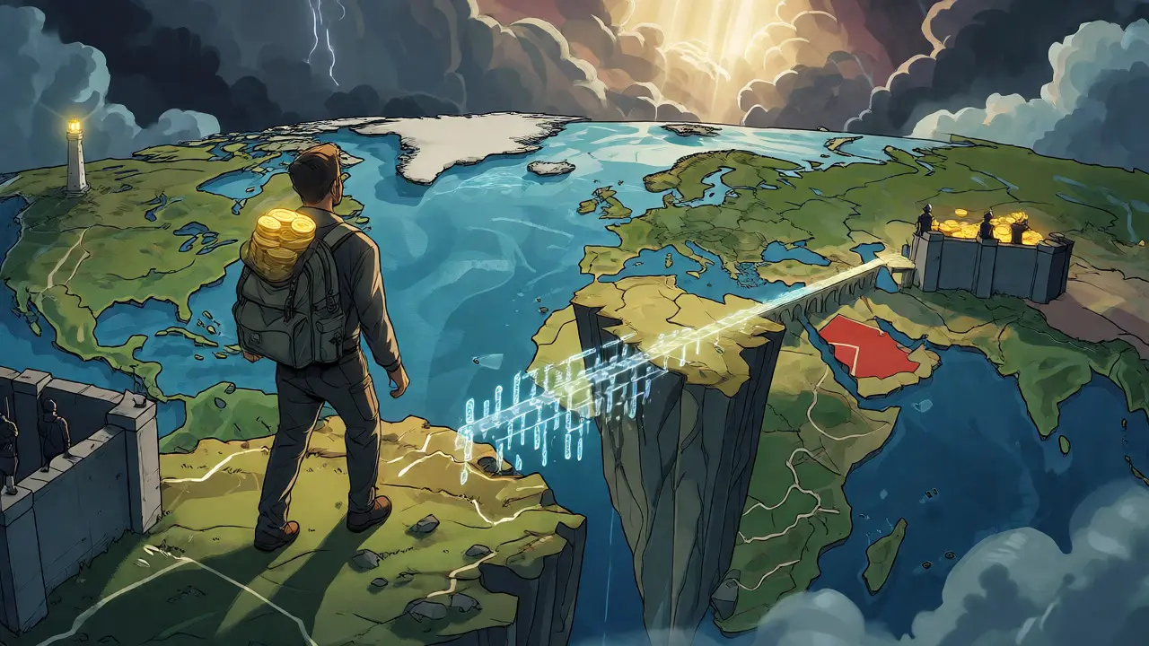 Traveler navigating fractured global map of crypto regulations